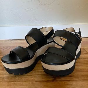 Michael Kors - Lugged Sole - Leather Gillian Platform Sandal - Size 7